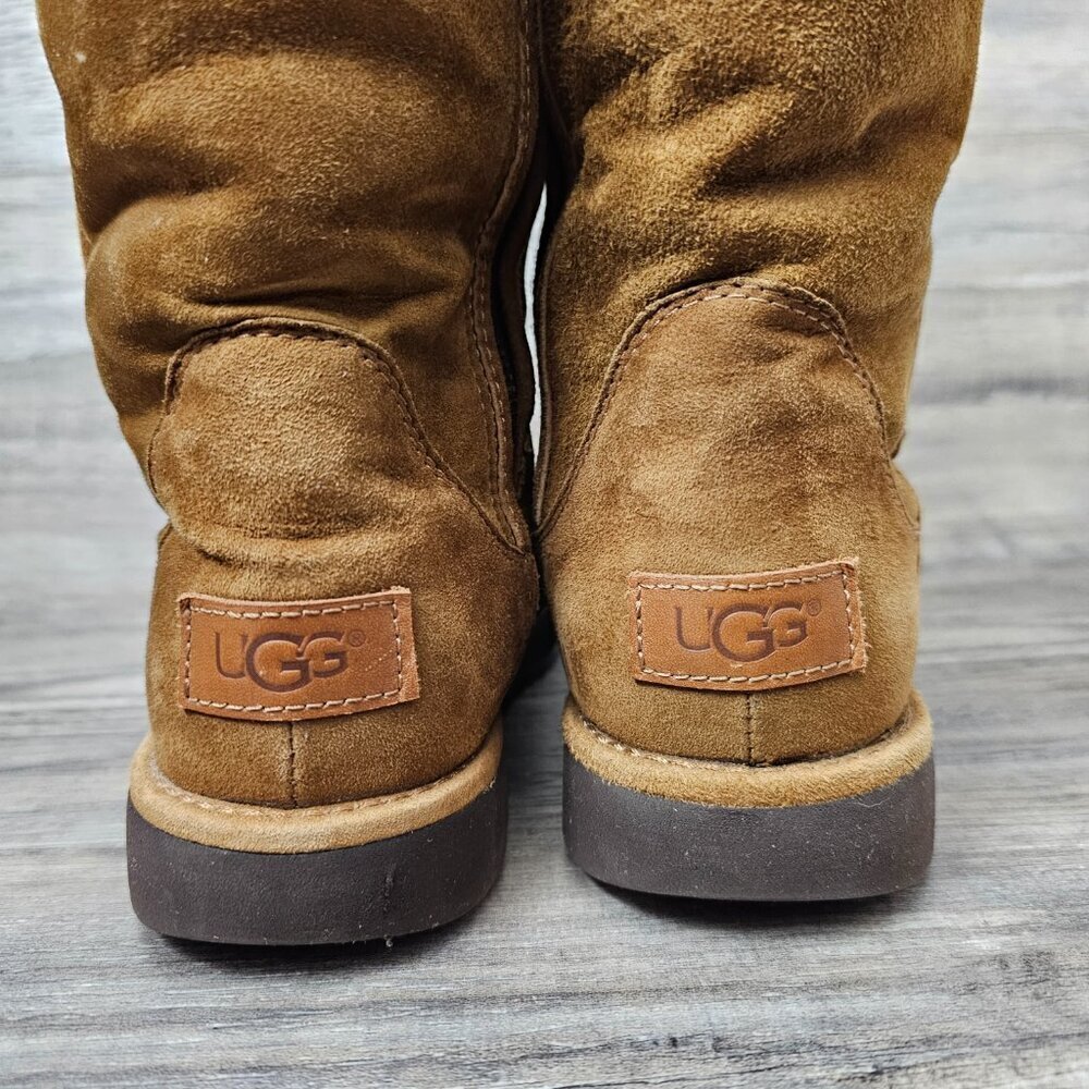 UGG Australia Women's Abree II Tall Suede Shearling Bruno Brown Boots - Picture 6 of 10